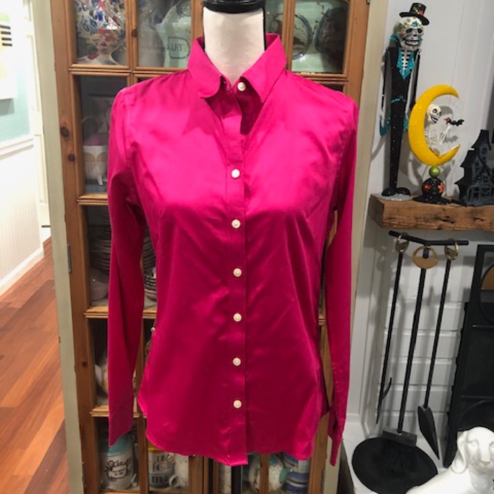 Banana Republic Non-Iron Fitted Fuchsia Shirt